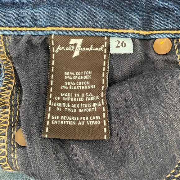 7 FOR ALL MANKIND The Skinny Dark Wash Jeans Denim Size 26 Perfect Fit Style - Picture 11 of 15